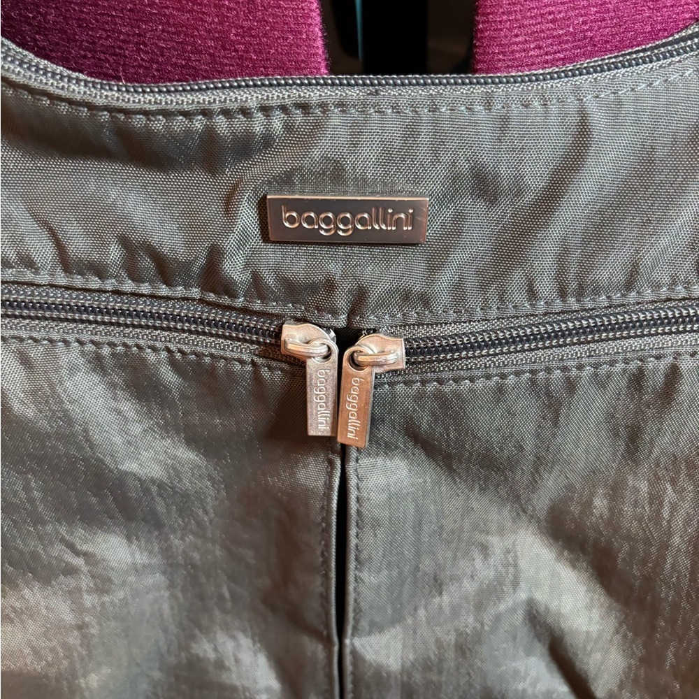 Baggallini Greenish Gray Messenger Bag with Adjustable Strap and Front Flap - Picture 4 of 4